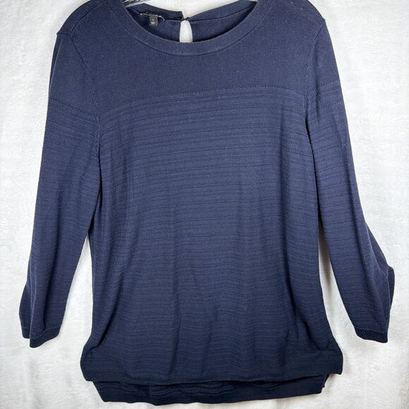 Talbots Tops - Talbots- Blue GAUZY BLOUSE SHIRT TUNIC TOP Lightweight Sweater Size Large EUC